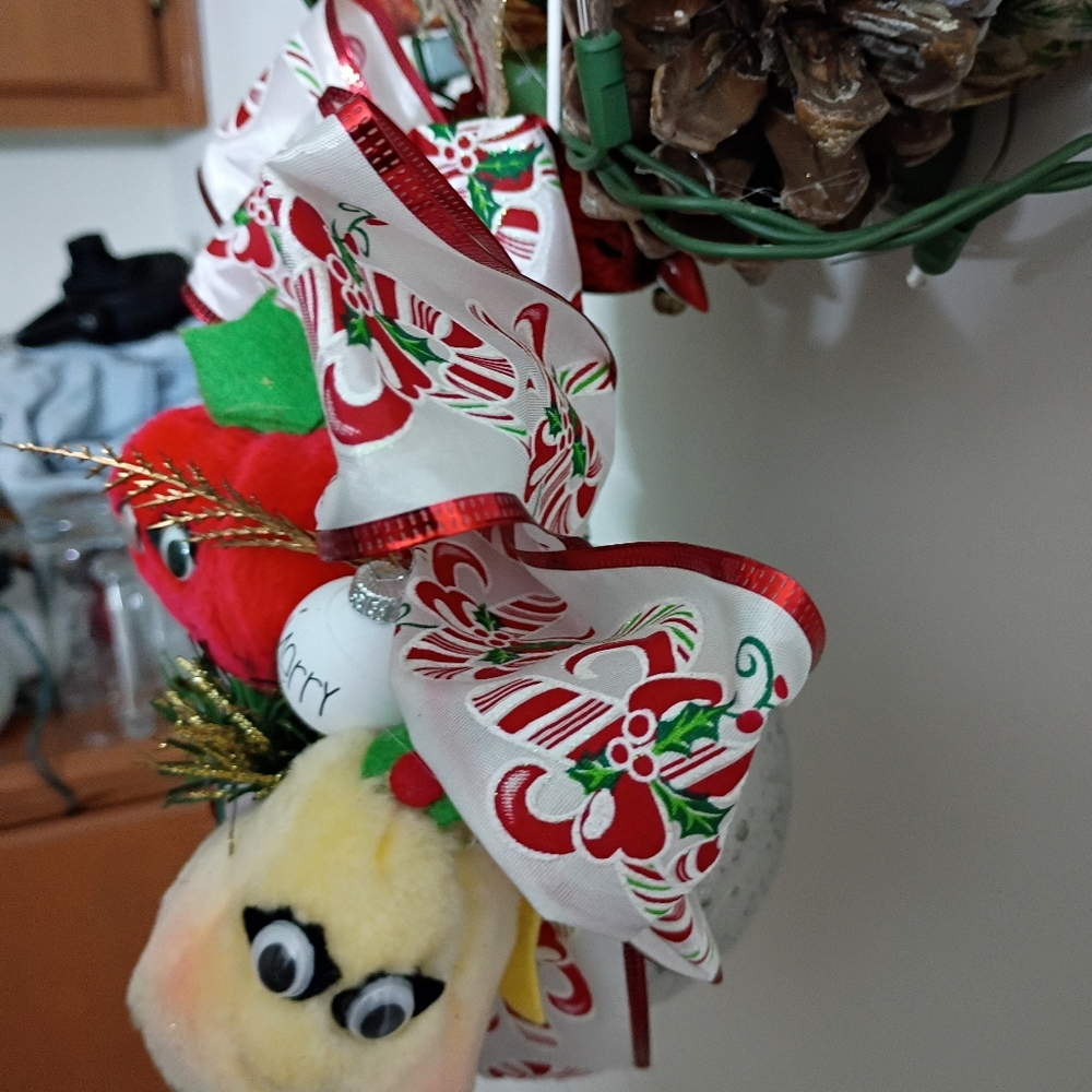 Festive Holiday Ribbon with Plush Ornaments